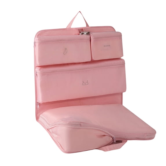 SLYNSHome Compression Packing Cubes for Travel Essentials,Pink Expandable Packing Cubes for Suitcase,Luggage Organizer Bags for Travel Organizing Clothes