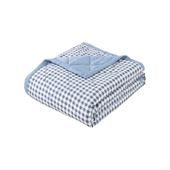 SLYNSHome Cooling Comforter Blue 59x78.7 inch Lightweight Cooling Blanket Breathable Silk Smooth Summer Bedding Quilt for Hot Sleepers