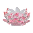 thumbnail image 1 of SLYNSHome Crystal Lotus Tealight Candle Holders Christmas Gifts,Glass Tea Light Candlestick Holiday Decorations for Christmas Wedding Dinner Table Decor - Pink, 1 of 7