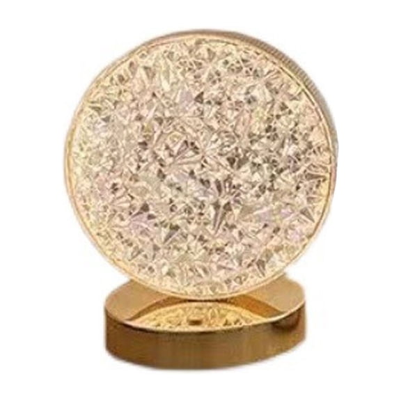 SLYNSHome Crystal Moon Star LED Table Lamp, Modern Metal Base Decorative Night Light For Bedroom, Living Room And Cozy Home Ambiance