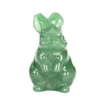 SLYNSHome Crystal Rabbit Figurines Green Easter Bunny Figurine Decorations Art Animal Paperweight Easter Home Spring Decor Creative Gift