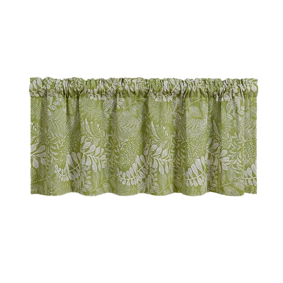 SLYNSHome Curtain Valance for Kitchen,Green Wildflowers Spring Flower Print Plants Short Rod Pocket Window Curtain for Living Room,Bedroom,Bathroom