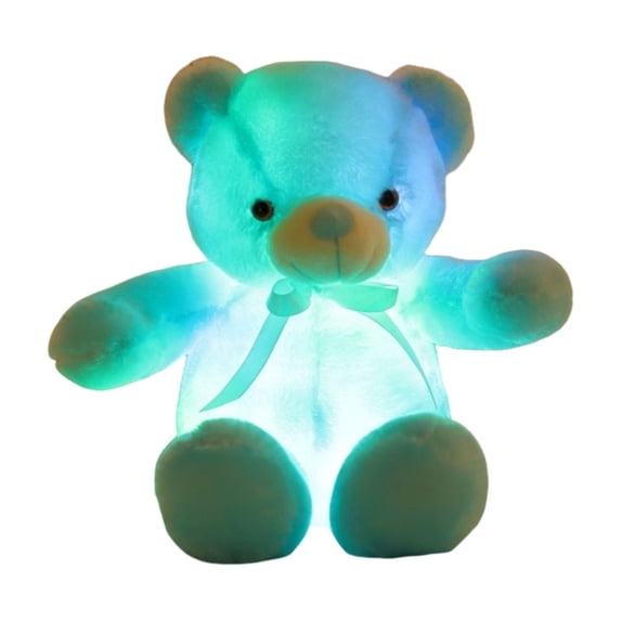 SLYNSHome Cute Bear Stuffed Animal Sky Blue Light Up LED Glow Plush Toy with Night Light 19 inch Soft Bear Toy Birthday Gifts