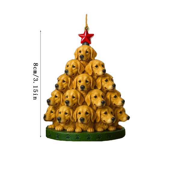 SLYNSHome Cute Dog Christmas Ornament,Puppy Acrylic Stacking Tree Hanging Ornament Animal Stack Pendant Gift for Dog Lover