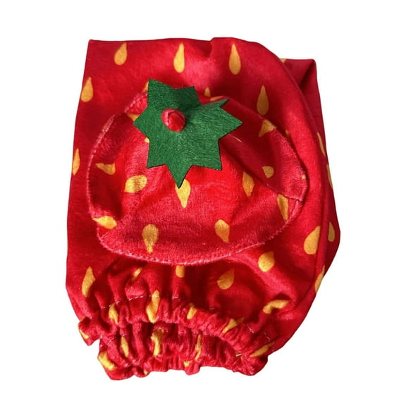 SLYNSHome Cute Goose Outfits Porch Goose Clothes Costume with Strawberry Printing for Goose Statue Yard Lawn Garden Patio Art Decor - Red