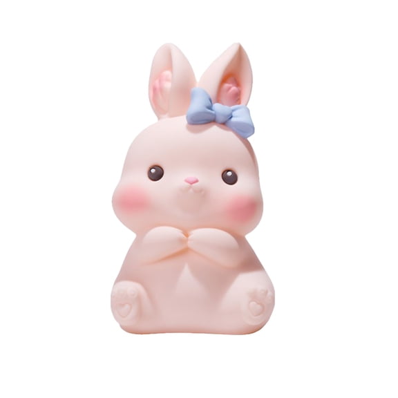 SLYNSHome Cute Rabbit Night Light LED Bunny Night Lamp Plastic Pink Nightlight for Desk Decor Funny Gifts