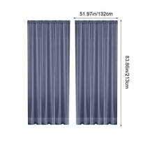 SLYNSHome Dark Blue Sheer Curtains Semi Transparent Rod Pocket Curtains for Bedroom and Living Room,52 x 84 inches Long,1 Panels