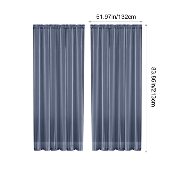 SLYNSHome Dark Blue Sheer Curtains Semi Transparent Rod Pocket Curtains for Bedroom and Living Room,52 x 84 inches Long,1 Panels