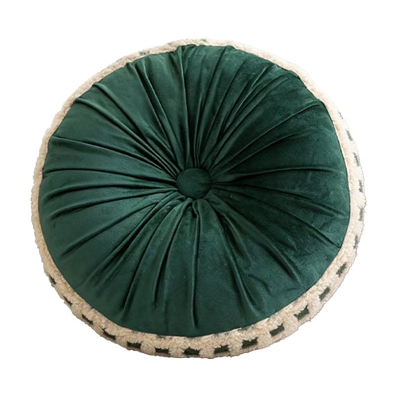 SLYNSHome Decorative Throw Pillows Round Pleated Seating Floor Pillows Green Cushions for Living Room Tatami