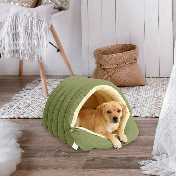 SLYNSHome Dog Bed for Small Dogs,Green Dog Nest Washable Anti-Slip Cat Cave Bed Winter Cozy Pet Bed for Puppy Kitten