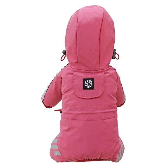 SLYNSHome Dog Raincoat,Waterproof Dog Rain Jacket with Hood Rain Coat Reflective Strap for Small Medium Dogs Lightweight Puppy Clothes - Pink - M