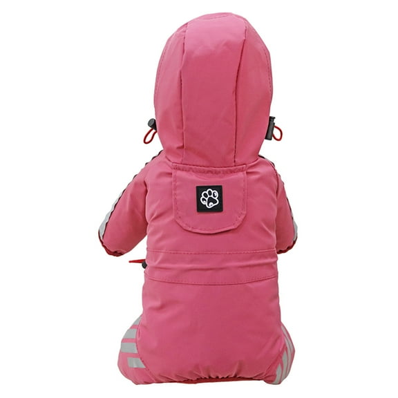 SLYNSHome Dog Raincoat,Waterproof Dog Rain Jacket with Hood Rain Coat Reflective Strap for Small Medium Dogs Lightweight Puppy Clothes - Pink - S