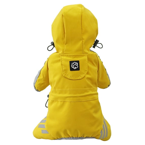 SLYNSHome Dog Raincoat,Waterproof Dog Rain Jacket with Hood Rain Coat Reflective Strap for Small Medium Dogs Lightweight Puppy Clothes - Yellow - XXL