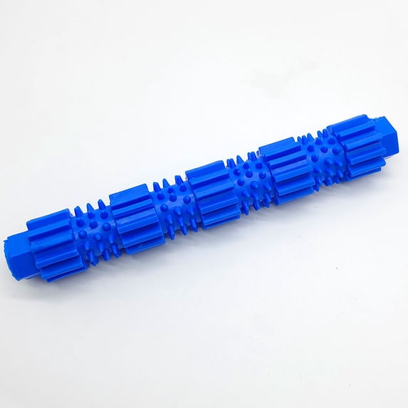 SLYNSHome Dog Squeaky Toys for Aggressive Chewers,Nearly Indestructible Rubber Chew Toys for Pet Training Teeth Cleaning Playing and Chewing - Blue - L