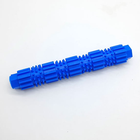 SLYNSHome Dog Squeaky Toys for Aggressive Chewers,Nearly Indestructible Rubber Chew Toys for Pet Training Teeth Cleaning Playing and Chewing - Blue - S