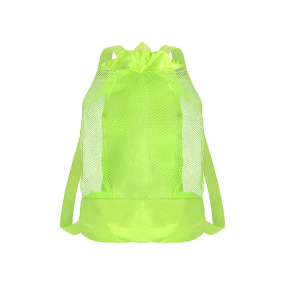 SLYNSHome Drawstring Backpack Beach Bag Mesh Backpack for Swimming Gym Sports Storage Bag for Men Women - Green
