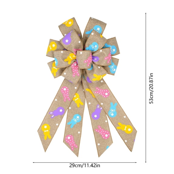 SLYNSHome Easter Bows for Wreaths Decorations Easter Tree Topper Bow for Spring Home Front Door Outdoor