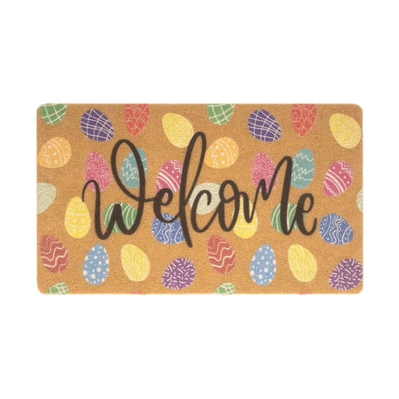 SLYNSHome Easter Bunny Doormats Welcome Outdoor Spring Rabbit Door Mats Front Door Rugs Non Slip Floor Mats for Porch Entryway Indoor Outdoor