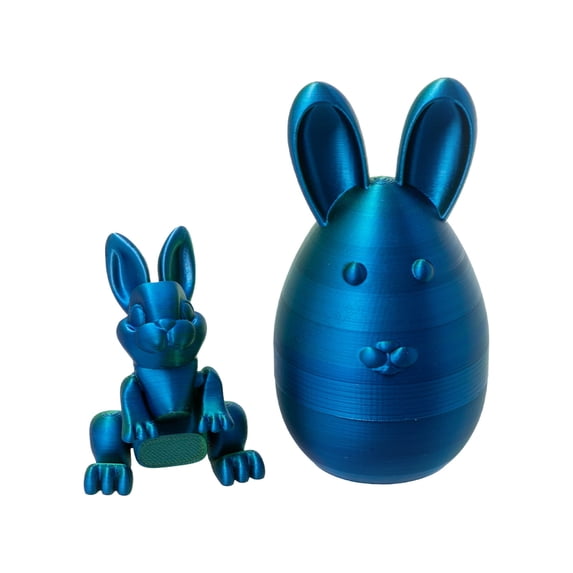 SLYNSHome Easter Bunny Egg Easter Gifts Blue Printed Fidget Rabbit Toys Filled Easter Eggs Easter Basket Stuffers Birthday Gifts