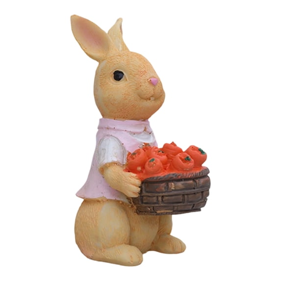 SLYNSHome Easter Bunny Figurines Decorations,Pink Spring Rabbit Statues Tabletop Decor for Home Table Office Kitchen Farmhouse
