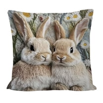 SLYNSHome Easter Bunny Throw Pillow Covers Easter Rabbit Pillowcase Spring Flower Animals Cushion Cover for Bed Sofa Couch