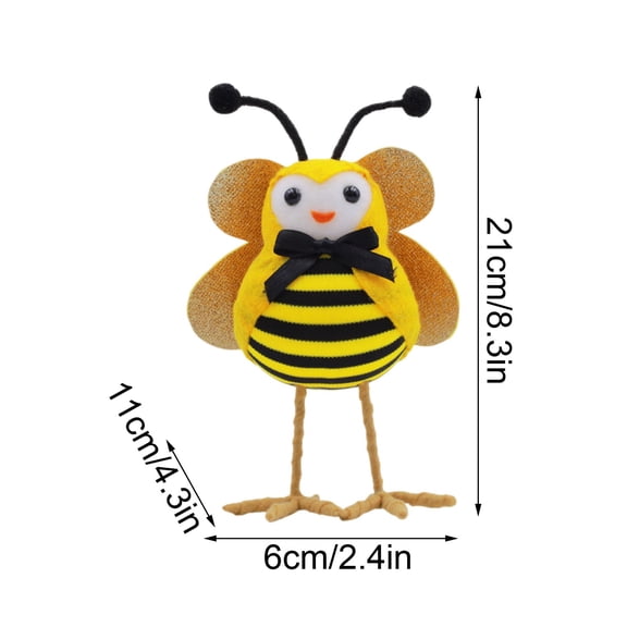 SLYNSHome Easter Decoration Cute Bee Bird for Table Valentine's Day Decor,Plush Stuffed Bee Doll Toy Birthday Gifts