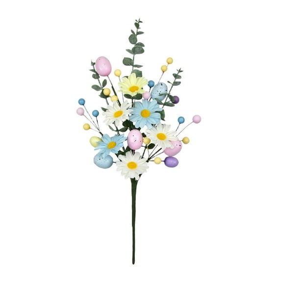 SLYNSHome Easter Decorations Artificial Eggs Flowers Stems Spring Floral Picks Decor Stems with Leaves for Home Table Centerpiece Vase Arrangement