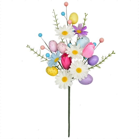 SLYNSHome Easter Decorations Artificial Eggs Flowers Stems Spring Floral Picks Decor Stems with Leaves for Home Table Centerpiece Vase Arrangement