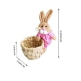 thumbnail image 1 of SLYNSHome Easter Eggs Wicker Baskets Pink Wicker Storage Baskets with Rabbit Figurines Hand Woven Baskets for Storage Party Favors, 1 of 5
