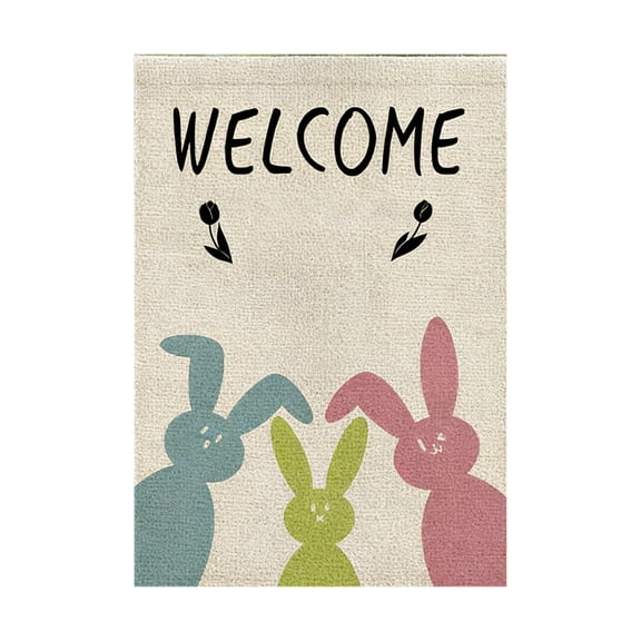 SLYNSHome Easter Garden Flag 12x18 Inch,Double Sided Bunny Rabbit Flag for Spring Yard Outdoor Decoration