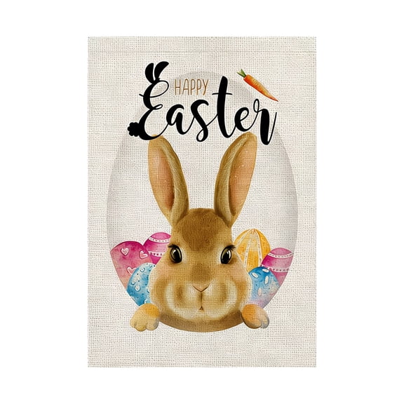 SLYNSHome Easter Garden Flag 12x18 Inch,Double Sided Bunny Rabbit Flag for Spring Yard Outdoor Decoration