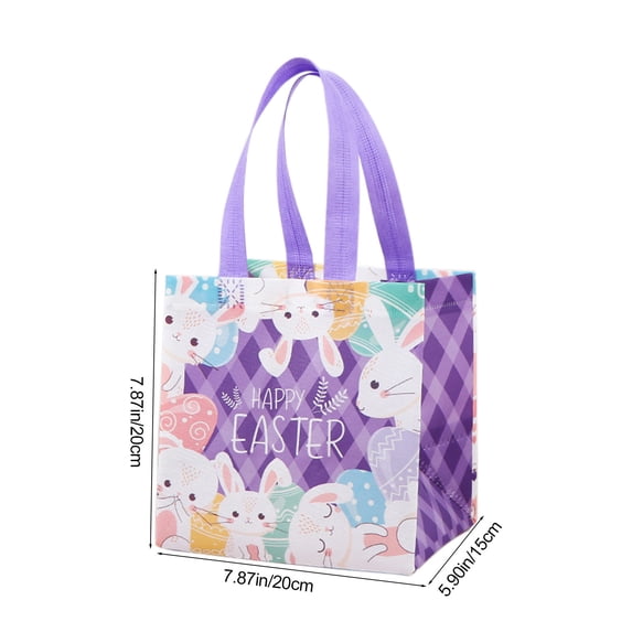SLYNSHome Easter Gift Bags,Reusable Non woven Treat Bags for Egg Hunt Game Party Supplies Easter Basket with Handles