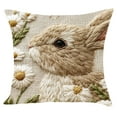thumbnail image 1 of SLYNSHome Easter Throw Pillow Covers 18x18 Inch Spring Bunny Pillow Covers Embroidery Rabbit Floral Cushion Case for Home Sofa Living Room, 1 of 7