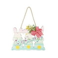 thumbnail image 1 of SLYNSHome Easter Wreaths for Front Door Spring Decor Easter Bunny Eggs Wood Sign Easter Welcome Sign Cute Rabbit Chick Hanging Ornaments for Yard Porch Wall, 1 of 7