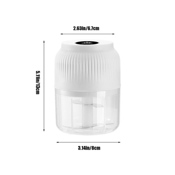 SLYNSHome Electric Garlic Chopper,Portable Veggie Chopper,Garlic Grinder Masher Onion Grinder Wireless Food Processor for Ginger,Chili,Fruit,Meat - White