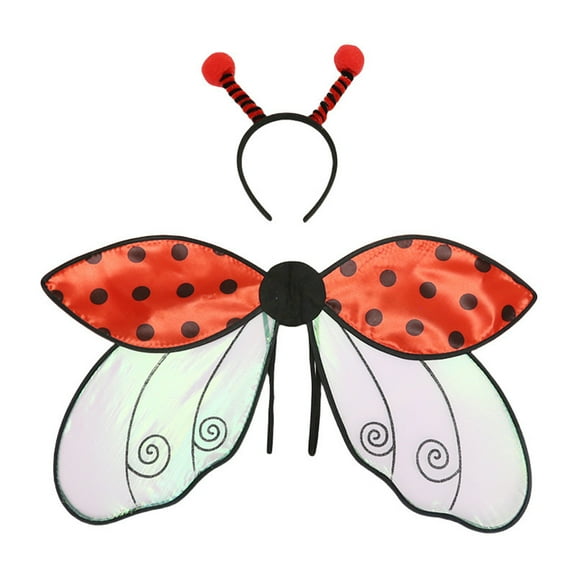 SLYNSHome Fairy Wings for Adults,Butterfly Wings Fairy Costume Halloween Dress Up Party Favor Holiday Decorations - Red