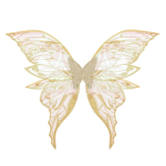 SLYNSHome Fairy Wings for Adults,Butterfly Wings for Women Angel Wings Fairy Costume for Halloween Dress Up Party Favor - Gold