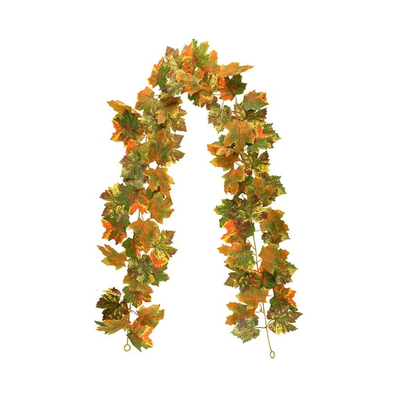 SLYNSHome Fall Garland Maple Leaf Vines,Halloween Hanging Fake Leaves Wreath Fall Autumn Foliage Garland Thanksgiving Decor