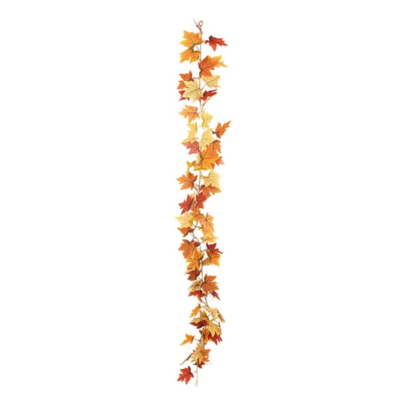SLYNSHome Fall Leaf Garland Hanging Vines Garland Artificial Maple Leaves Thanksgiving Decor for Home Wedding Fireplace Halloween Party