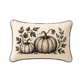 thumbnail image 1 of SLYNSHome Fall Throw Pillow Cover Black Sketch Pumpkin Leaf Print Linen Textured Decorative Lumbar Cushion Case For Sofa Couch Porch Halloween Thanksgiving Home Decor, 1 of 6