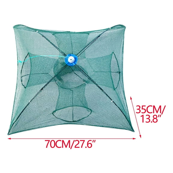 SLYNSHome Fishing Bait Trap Foldable Fish Net for Crayfish Collapsible Easy Use 4 Hole Shrimp Trap Cast Net Fishing Accessories