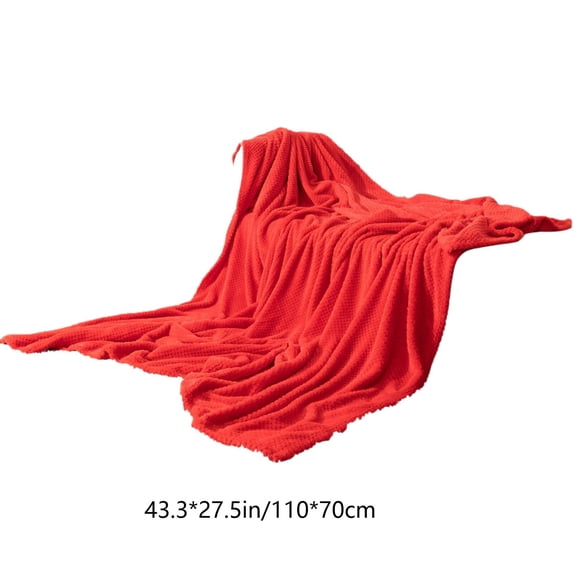 SLYNSHome Fleece Throw Blanket Super Soft Flannel Cozy Blanket Washable Lightweight for Couch, Sofa, Bed, Office - Red 27x43 inch