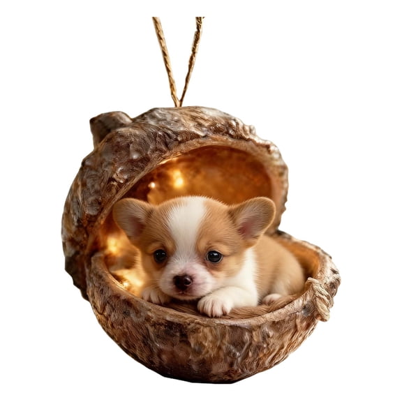 SLYNSHome Forests Animal Dogs Ornaments Forests Christmas Ornaments 2D Acrylic Animal Decoration for Home Decor