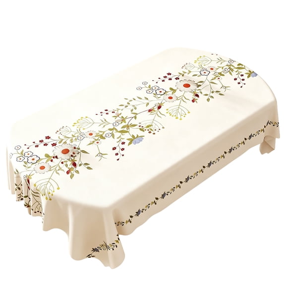 SLYNSHome French Floral Tablecloth, Waterproof Scratch Resistant Wipe Clean Table Cover,Rectangular Dining Decor For Kitchen Tea Table Indoor Home Decor