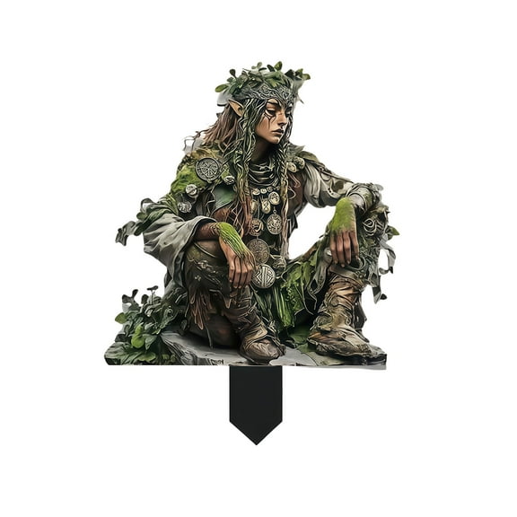 SLYNSHome Garden Decorations Forest Elf Yard Sign Acrylic Elves Stake Fairy Garden Accessories for Outdoor Indoor Lawn Plants Pots