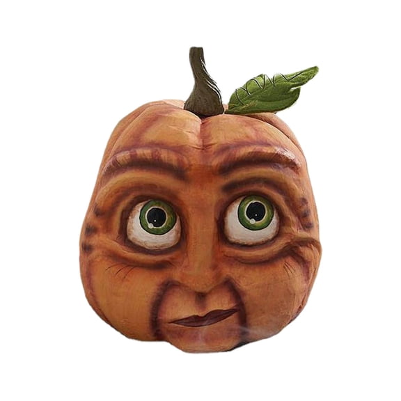 SLYNSHome Garden Pumpkin Statues Funny Resin Pumpkin Figurine Yard Sculpture Farmhouse Decorations for Outdoor Backyard Patio Lawn Decor Birthday Gifts