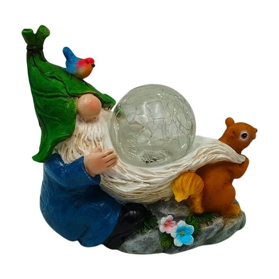SLYNSHome Garden Statue Outdoor Decor Gnome with Solar Lights Garden Figurines for Patio,Balcony,Yard,Lawn,Gardening Gifts for Mom Grandma