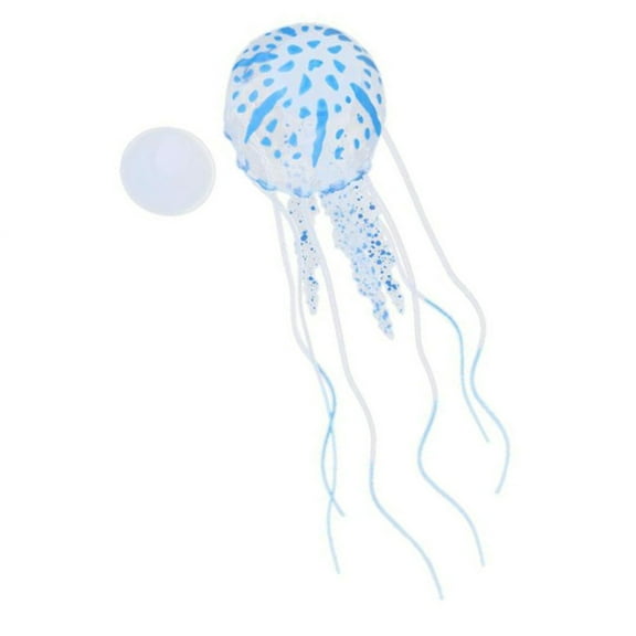 SLYNSHome Glowing Jellyfish Ornament Decoration for Aquarium Fish Tank,Simulation Jellyfish for Various Aquarium Fishtank - Blue
