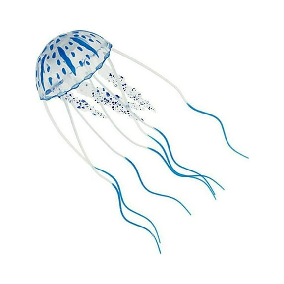 SLYNSHome Glowing Jellyfish Ornament Glowing Fish Tank Decorations for Aquarium Fish Tank - Blue