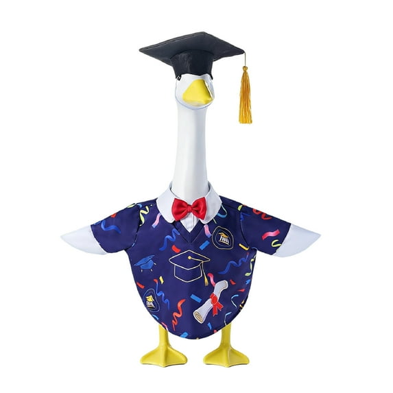 SLYNSHome Graduation Porch Goose Outfits for Plastic and Cement Goose 23 inch Goose Statue Clothes for Party Yard Lawn Indoor Outdoor Art Decoration